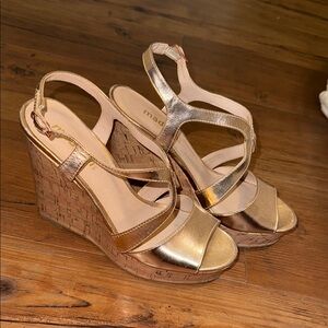 Rose Gold Wedges with Ankle Strap